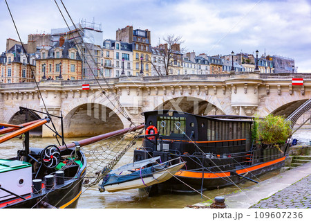 Winter Seine and Pont Neuf, Paris, France Winter Seine and Pont Neuf, Paris, France 109607236