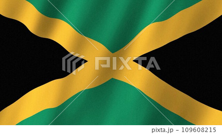 Jamaica flag waving in the wind. Flag of Jamaica images 109608215
