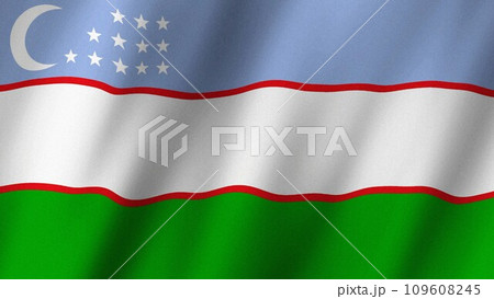 Uzbekistan flag waving in the wind. Flag of Uzbekistan images Uzbekistan flag waving in the wind. Flag of Uzbekistan images 109608245