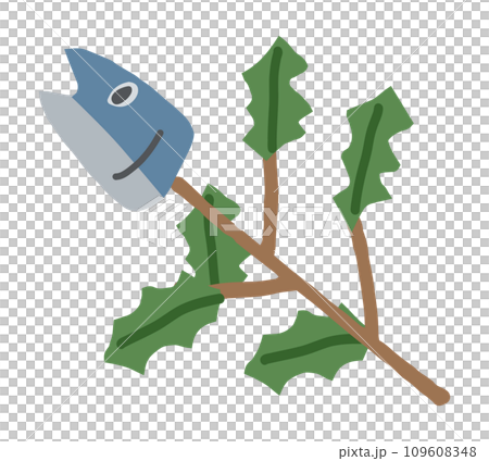 節分に飾られる柊鰯のイラスト 109608348