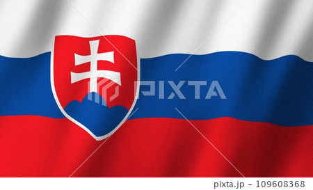 Slovakia flag waving in the wind. Flag of Slovakia images 109608368