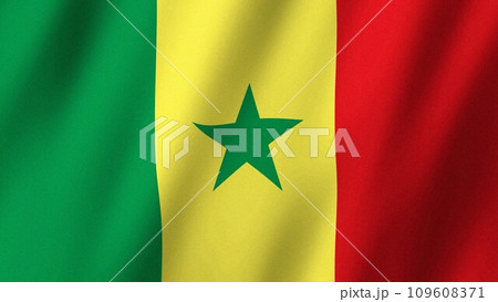 Senegal flag waving in the wind. Flag of Senegal images 109608371