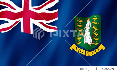 British Virgin Islands flag waving in the wind. Flag of British Virgin Islands images 109608379