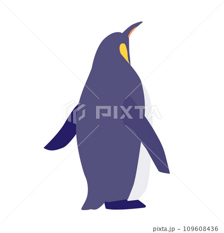 見上げる後ろ姿のペンギンのイラスト 見上げる後ろ姿のペンギンのイラスト 109608436