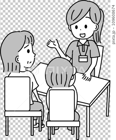 介護の相談をしているイラスト 109608674