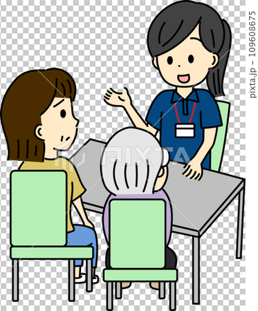 介護の相談をしているイラスト 介護の相談をしているイラスト 109608675
