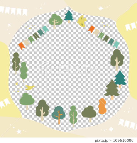 森林框架_花環_背景顏色可用_活動背景圖 109610096