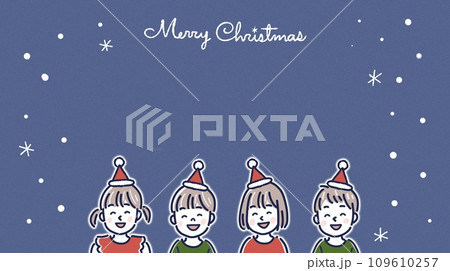 クリスマスの子供達イラスト素材 クリスマスの子供達イラスト素材 109610257