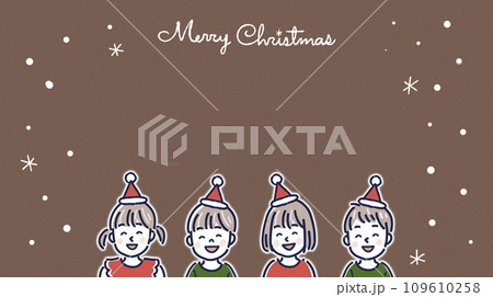 クリスマスの子供達イラスト素材	 109610258