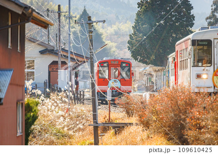 岩村駅に停車する明知鉄道 岩村駅に停車する明知鉄道 109610425