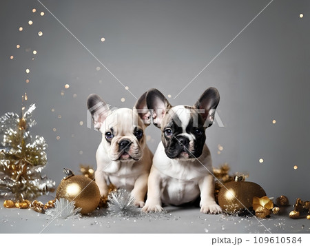 クリスマスと二匹のフレンチブルドック 109610584