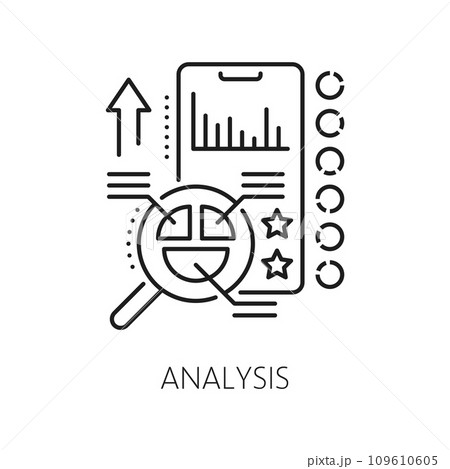 Analysis, web app develop and optimization icon of software testing, line vector. Mobile phone app UI or web application UX software analysis for security, encryption and debugging monitoring Analysis, web app develop and optimization icon of software testing, line vector. Mobile phone app UI or web application UX software analysis for security, encryption and debugging monitoring 109610605