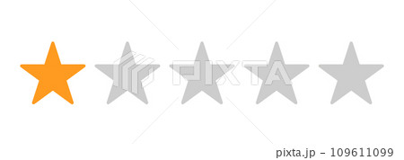 シンプルなオレンジ色の1つ星マーク 109611099