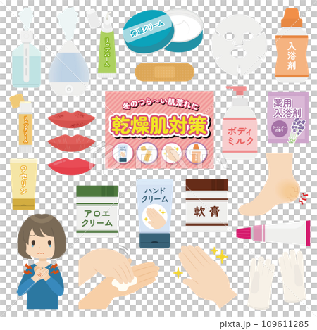 Illustration of measures against dry skin 109611285