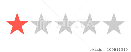 シンプルな赤色の1つ星マーク 109611310