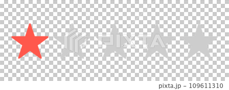 シンプルな赤色の1つ星マーク 109611310