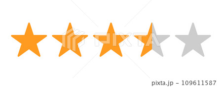 シンプルなオレンジ色の3.5星マーク 109611587