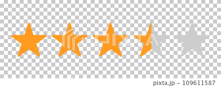 シンプルなオレンジ色の3.5星マーク 109611587