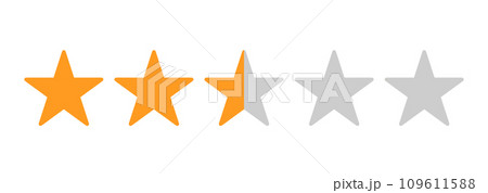 シンプルなオレンジ色の2.5星マーク 109611588