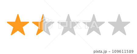 シンプルなオレンジ色の1.5星マーク 109611589