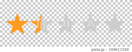 シンプルなオレンジ色の1.5星マーク 109611589