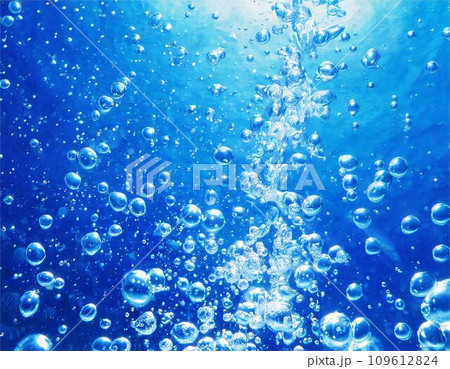 水　海　川　水中　泡　イメージ　AI生成画像 109612824