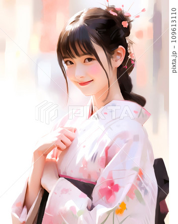 和服女性　絵 japan AI | 着物美女 #midjourney #seaart #aiart #ミッド