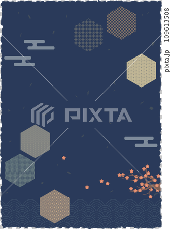 Japanese pattern, checkered pattern, hemp leaf, Qinghai wave, plum, wave pattern, cloud 109613508