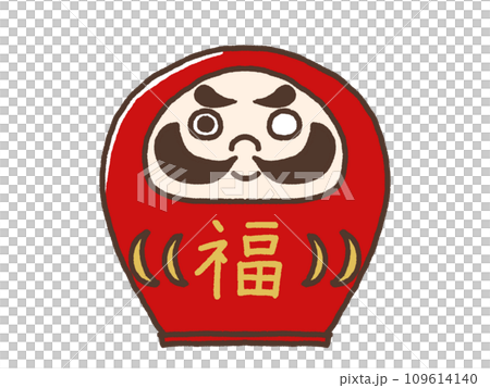 だるまのイラスト　片目 109614140