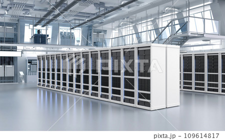 Server room interior or data center inside full with rack 109614817