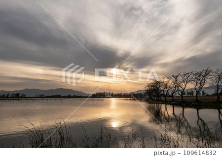 滋賀県草津市 平湖の夕暮れ 滋賀県草津市 平湖の夕暮れ 109614832