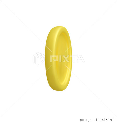 Gold coin, 3d vector illustration isolated on white, volume render. 109615191