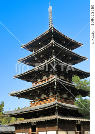 世界遺産 聖徳宗総本山法隆寺西院伽藍 五重塔 世界遺産 聖徳宗総本山法隆寺西院伽藍 五重塔 109615369