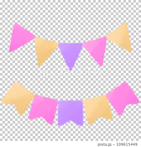 Garland crayon touch illustration [set] 109615449
