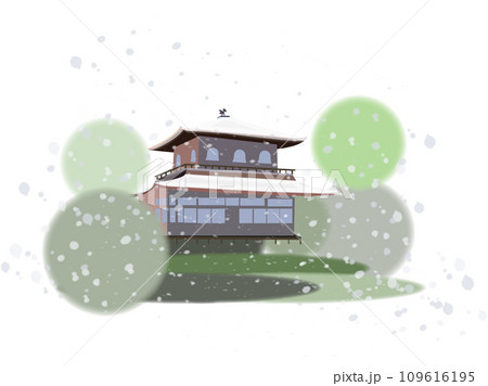 銀閣寺　雪景色 109616195