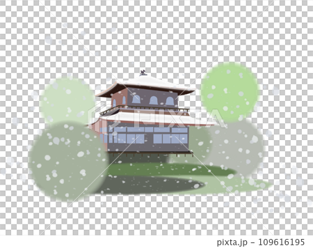 銀閣寺　雪景色 109616195