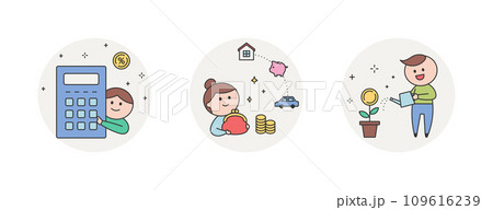 お金の管理と資産運用について考える人たち お金の管理と資産運用について考える人たち 109616239