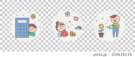 お金の管理と資産運用について考える人たち お金の管理と資産運用について考える人たち 109616239