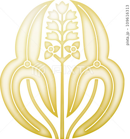 家紋 変り長門沢瀉【金色】 家紋 変り長門沢瀉【金色】 109616313