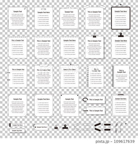 コラム・囲み記事に使える、紙ものフレームセット 白地あり コラム・囲み記事に使える、紙ものフレームセット 白地あり 109617639