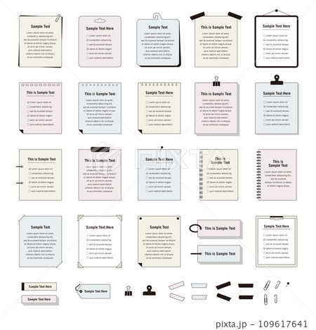 コラム・囲み記事に使える、紙ものフレームセット 109617641