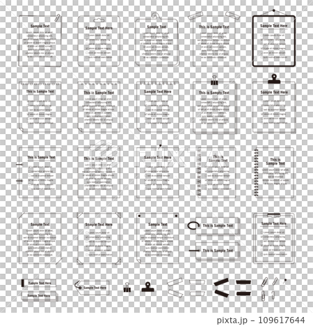 コラム・囲み記事に使える、紙ものフレームセット 109617644