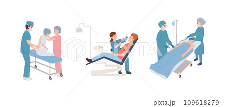 Set of doctors and patients flat style, vector illustration Set of doctors and patients flat style, vector illustration 109618279