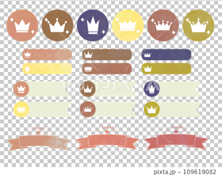 王冠ランキングアイコンに使えるイラスト6 109619082
