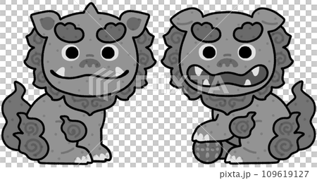 守護犬和獅子雕像 守護犬和獅子雕像 109619127
