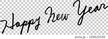 新年快樂-手寫漢字-草書-英文-新年賀卡 109620580