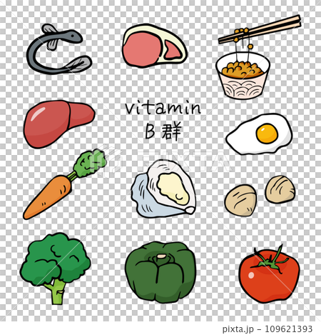 Vitamin B group_hand-drawn simple food illustration icon set 109621393