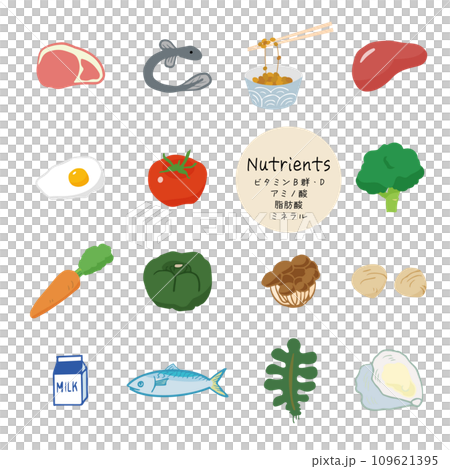 Hand drawn simple food illustration icon set 109621395