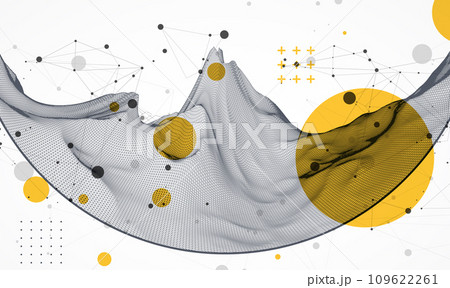 Modern science or technology elements. Trendy abstract background. Cyberspace surface illustration. Hand drawn vector. Modern science or technology elements. Trendy abstract background. Cyberspace surface illustration. Hand drawn vector. 109622261