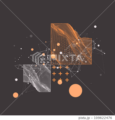 Modern science or technology elements in square. Trendy abstract background. Surface illustration. Hand drawn vector art. Modern science or technology elements in square. Trendy abstract background. Surface illustration. Hand drawn vector art. 109622476
